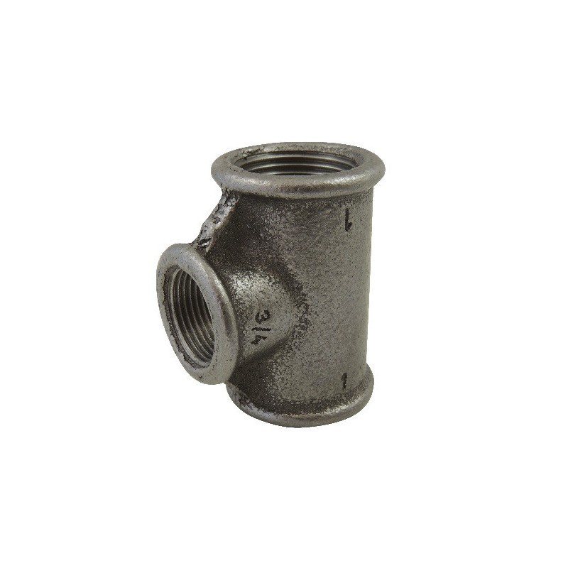 FIG 130 - Té égal 90° Femelle/Femelle/Femelle en fonte malléable - noir