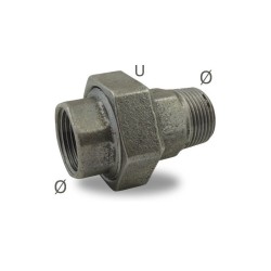 FIG 341 - Union en fonte malléable à portee conique Mâle/Femelle, noir