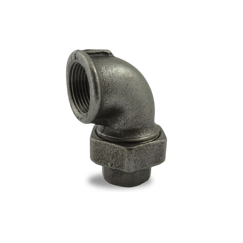 FIG 96 - Coude union à portee conique Femelle/Femelle, noir