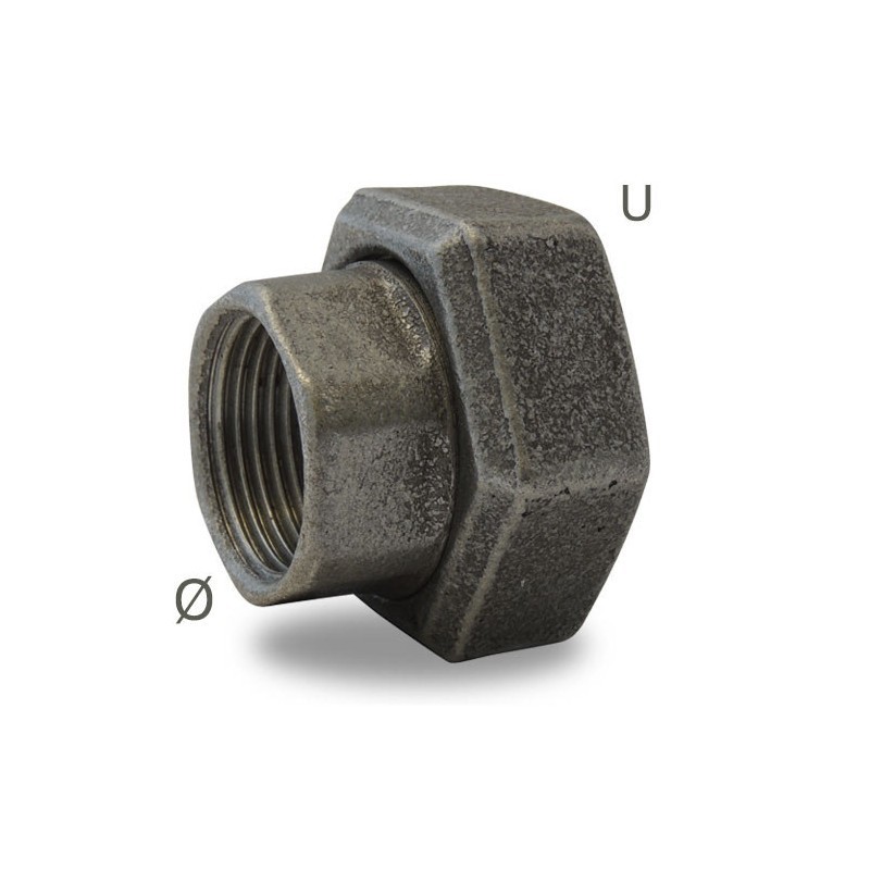 FIG 1372 - 1/2 union à portée plate Mâle/Femelle avec joint fibre
