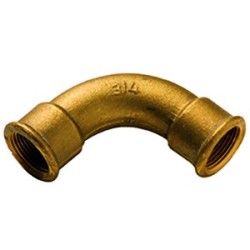 FIG 2 - Courbe à grand rayon à 90° en Laiton, Femelle/Femelle