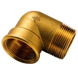 FIG 92 - Coude 90°, Mâle/Femelle, Laiton