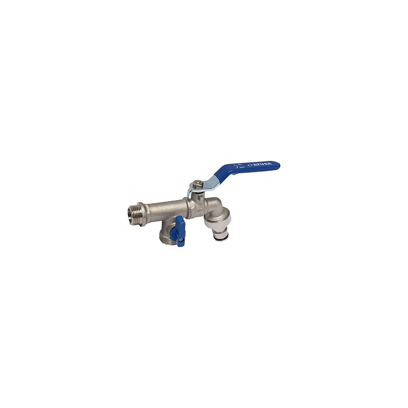 VS042 - Robinet de puisage laiton 2 sorties dont raccord express - Antigel