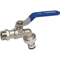 VS043 - Robinet de puisage laiton BS poignée INOX et raccord express - Antigel
