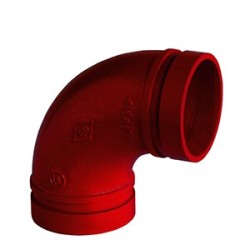 609 - Coude rainuré 90° rouge