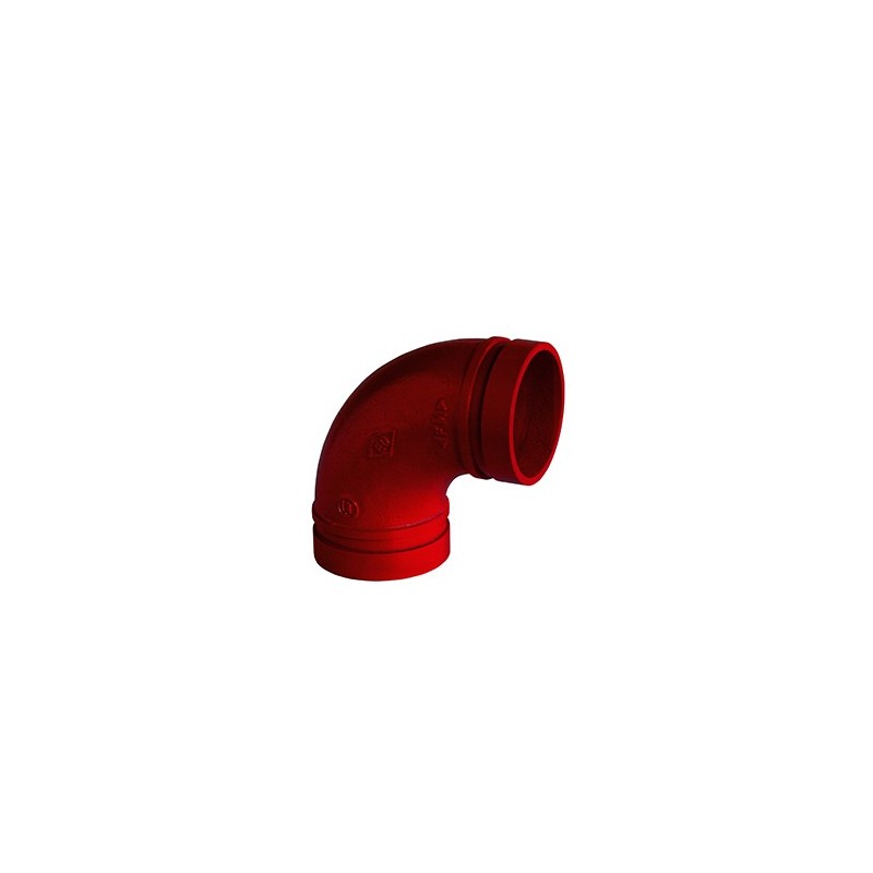 609 - Coude rainuré 90° rouge