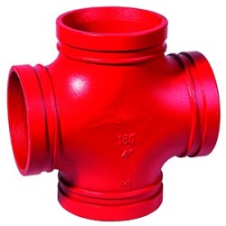 180 - Croix rainurée rouge