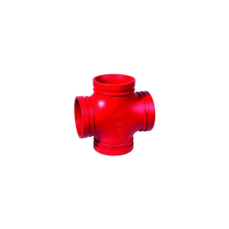180 - Croix rainurée rouge