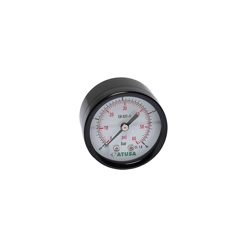 VS400 - Manomètre boitier acier noir D 50mm - connexion arrière 1/4"