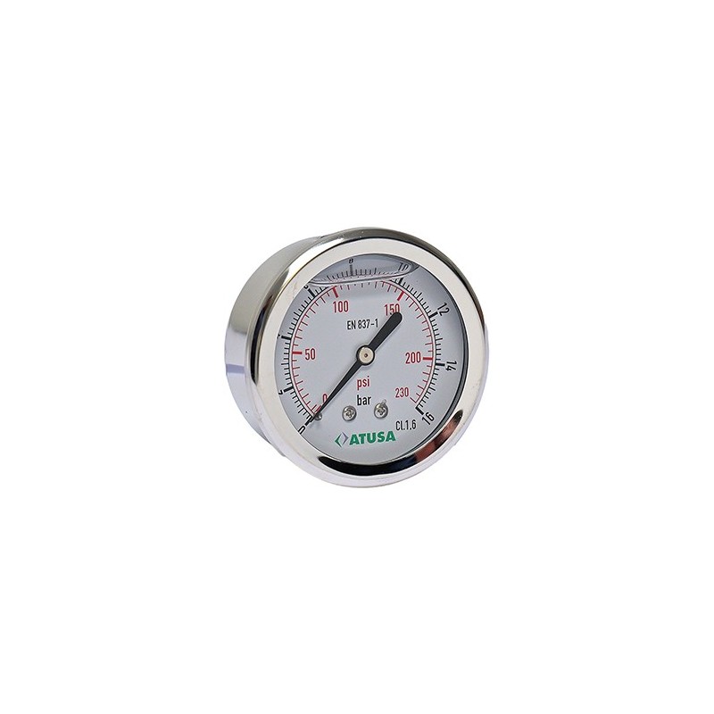 VS432 - Manomètre boitier inox - avec glycérine - D 63mm - connexion arrière