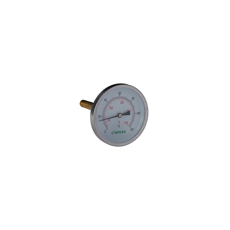 VS620 - Thermomètre bimétallique axial 80mm - sonde 50mm