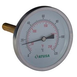 VS630 - Thermomètre bimétallique axial 100mm - sonde 50mm
