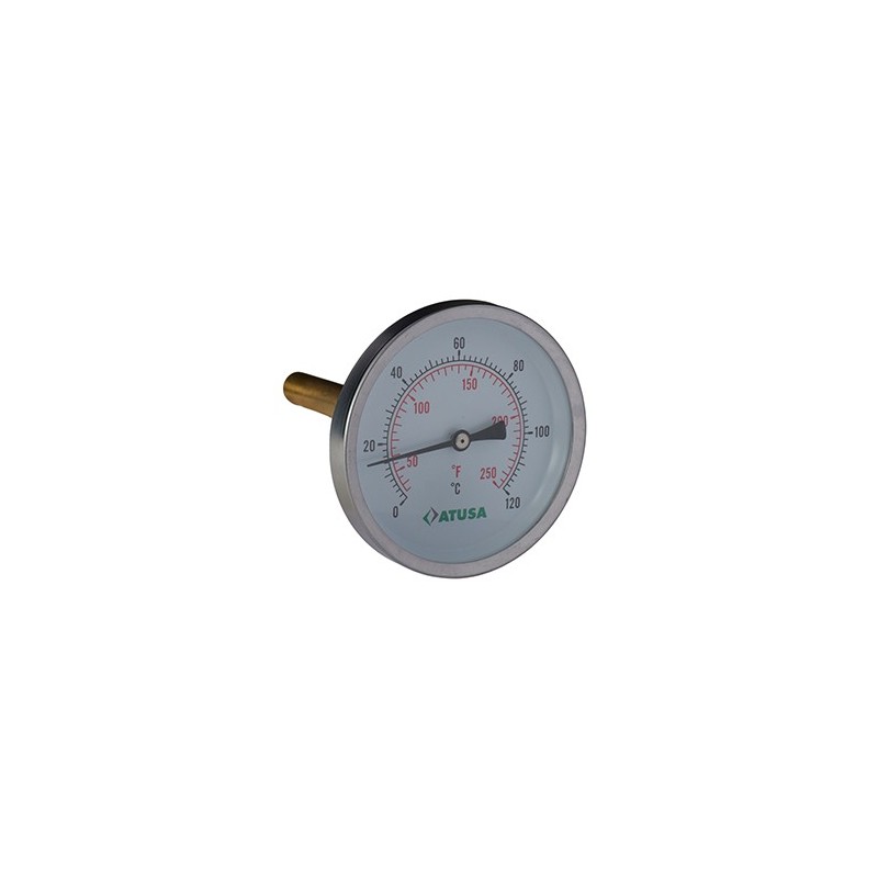 VS630 - Thermomètre bimétallique axial 100mm - sonde 100mm