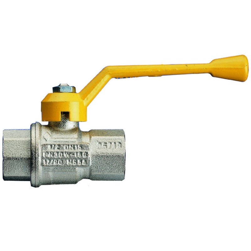 58 - Robinet à boisseau sphérique F/F série GAZ CE - passage intégral - bille pleine - axe inéjectable - en laiton nickelé