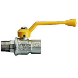 158 - Robinet à boisseau sphérique M/F série GAZ CE - passage intégral - bille pleine - axe inéjectable - en laiton nickelé
