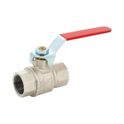 576 - Vanne à sphère laiton Industrie filets longs poignée rouge femelle BSP