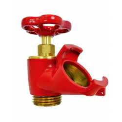 24.03 Robinet de prise simple avec volant sans bouchon, Epoxy Rouge en Alliage Cuivreux NF S61-758
