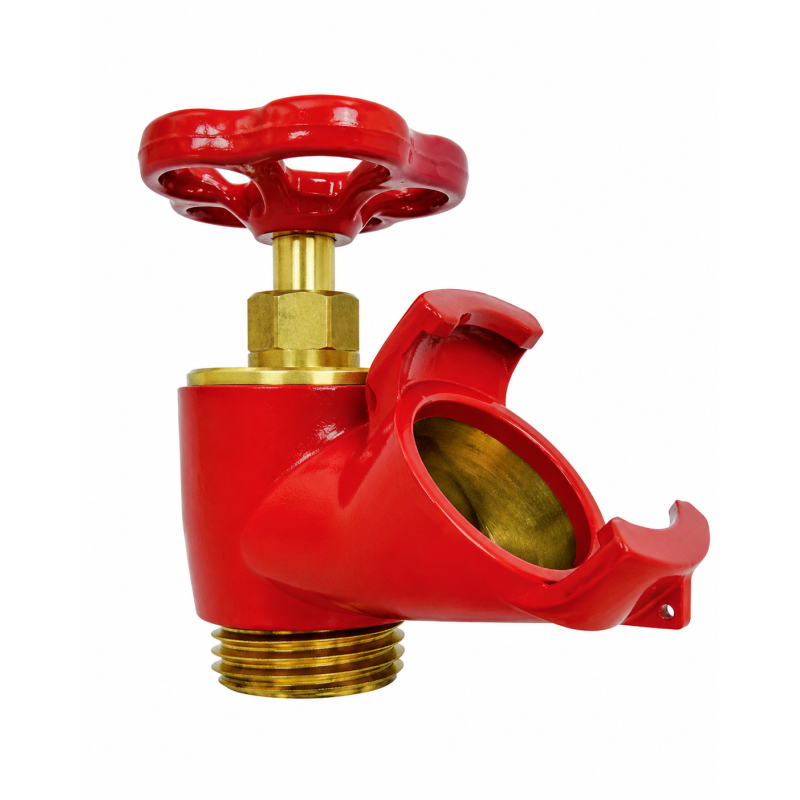 24.03 Robinet de prise simple avec volant sans bouchon, Epoxy Rouge en Alliage Cuivreux NF S61-758