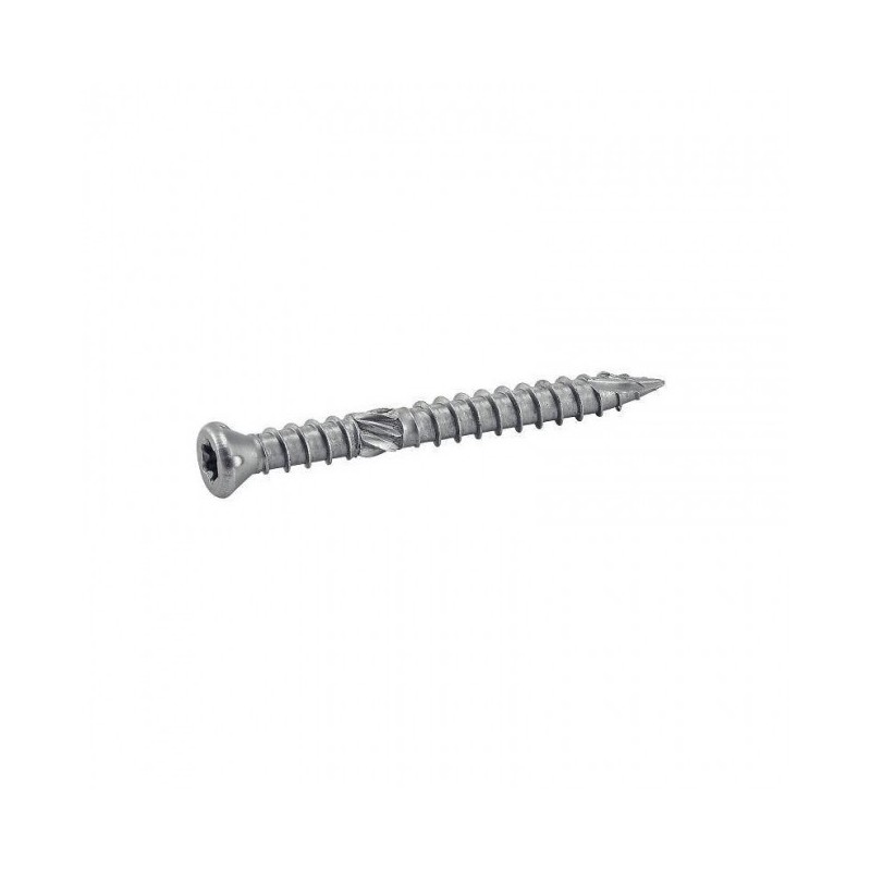 Vis terrasse Double filet Tête fraisée TF TORX  5X50 Inox A2
