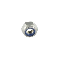 Ecrou frein acier zingué blanc bague Nylon CL8 DIN985