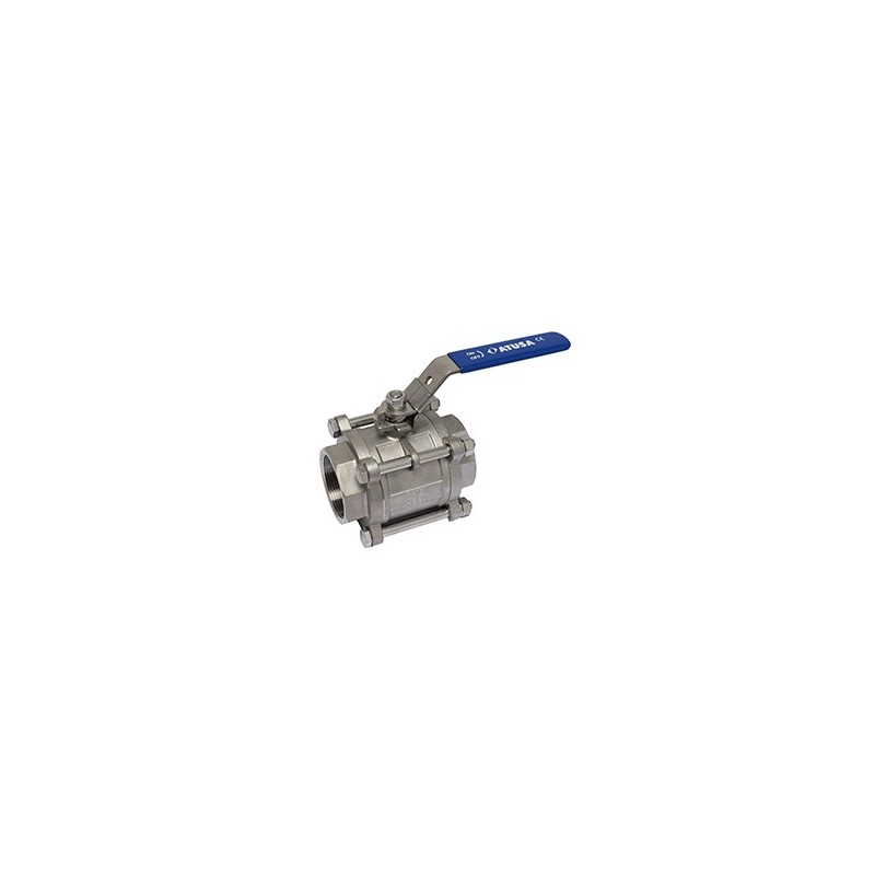 IVB3 - Vanne à sphère FF 3 pièces passage intégral INOX AISI316