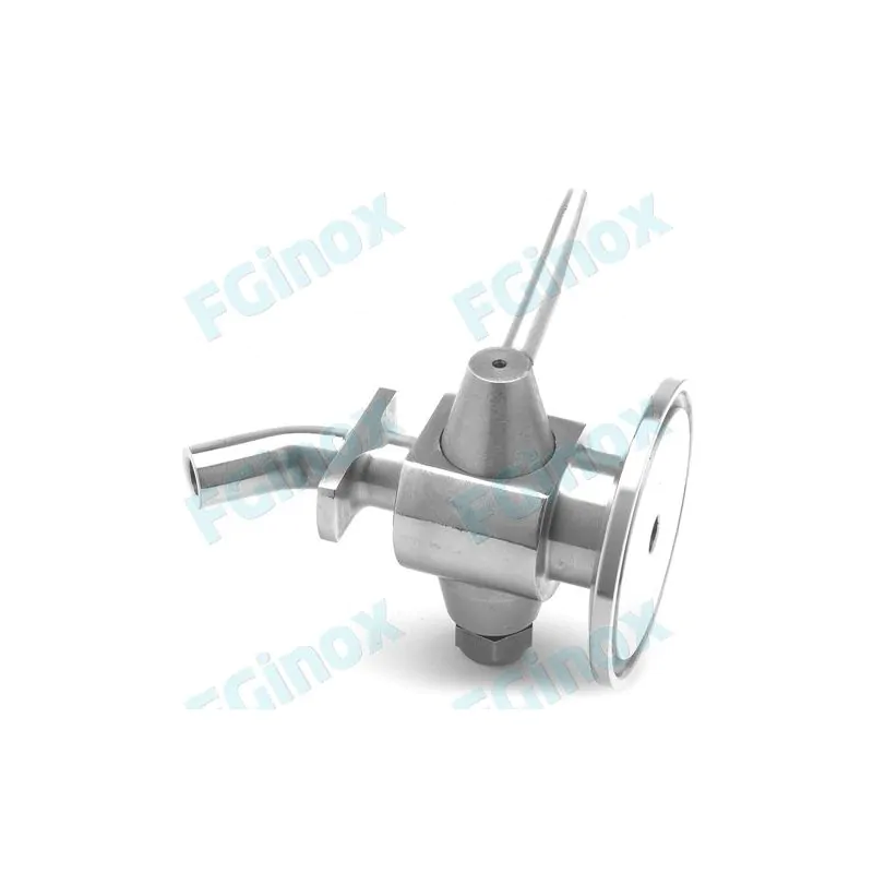 Robinet prise d'échantillon coudé CLAMP inox 316L FGINOX