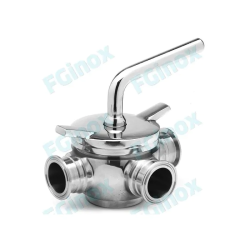 Robinet 3 voies CLAMP en T inox 316L FGINOX
