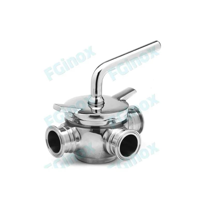 Robinet 3 voies CLAMP en T inox 316L FGINOX