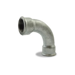 FIG 2 - Courbe à grand rayon 90° en fonte malléable , Femelle/Femelle, galvanisé