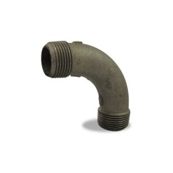 FIG 3 - Courbe à grand rayon à 90° en fonte malléable, Mâle/Mâle, noire